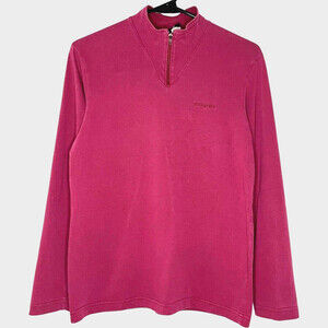 Patagonia Women Pullover XS Pink Cotton Long Sleeve 1/4 Zip Pullover Vintage USA